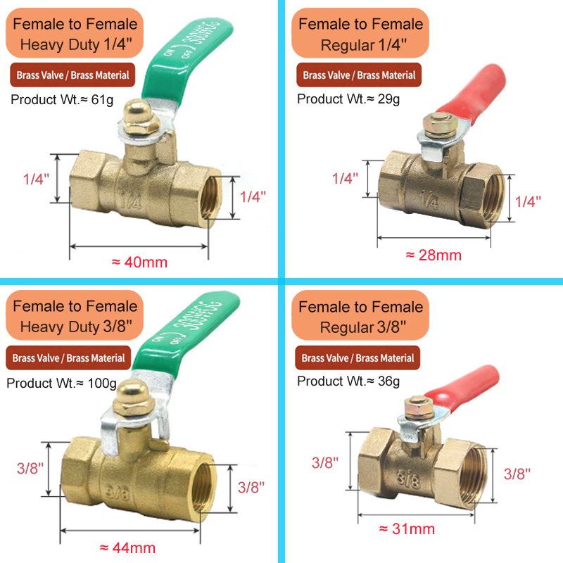 1/8' 1/4' 3/8' 1/2' Katup Bola - Compression Fitting Brass ulasan dan harga